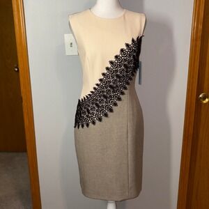 Antonio Melani Sheath Dress Lace Detail Career Cocktail Party Size‎ 2